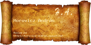 Horovicz András névjegykártya