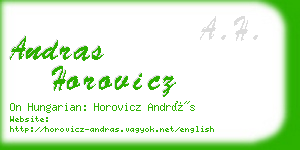 andras horovicz business card